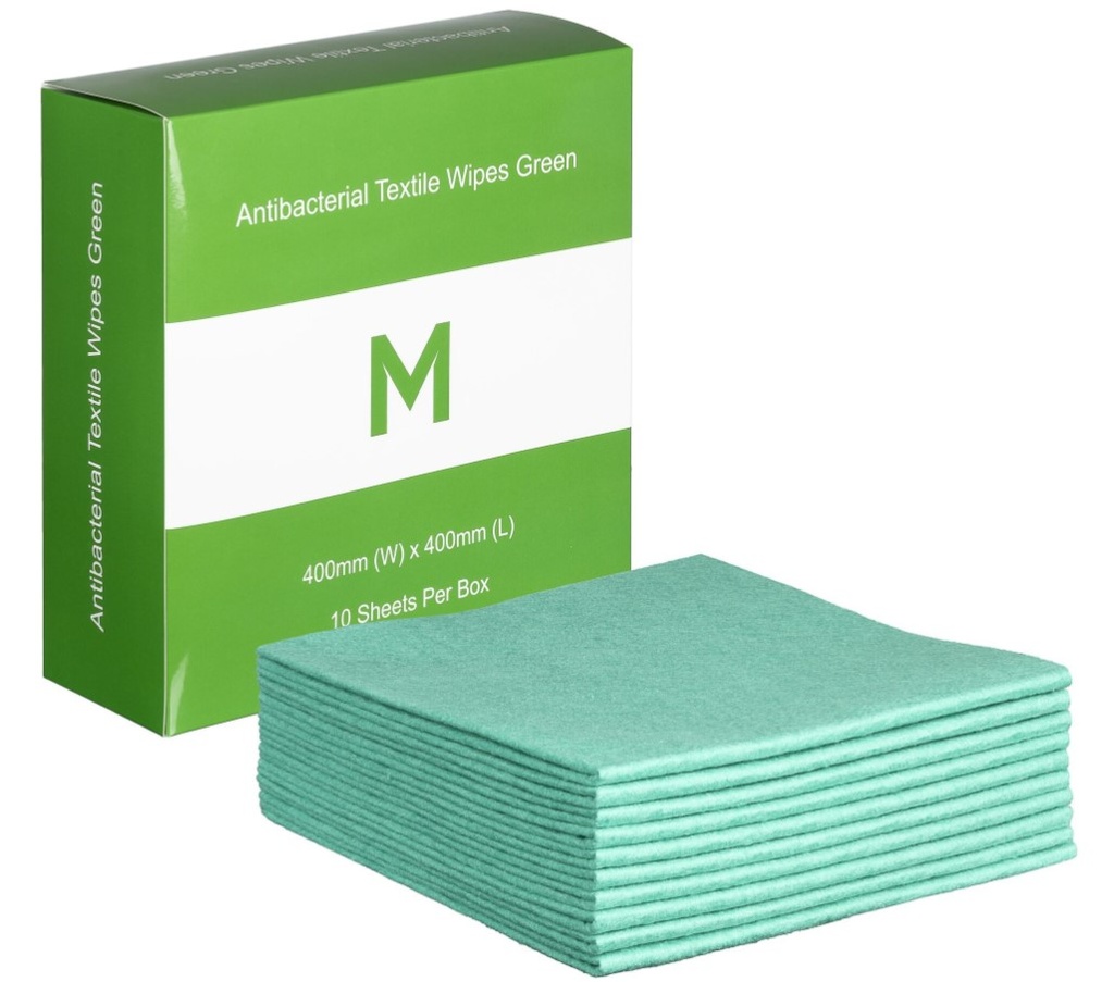 Antibacterial Textile Wipes - 400mm x 400mm, 140gsm 10 Sheets