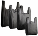 Woven Carry Bag Small - Black, 210mm x 125mm x 290mm, 30gsm 25 Bags/Pack