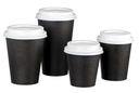 Single Wall PE Paper Cups - Black, 4oz, 120ml 50 Cups *62mm Diameter