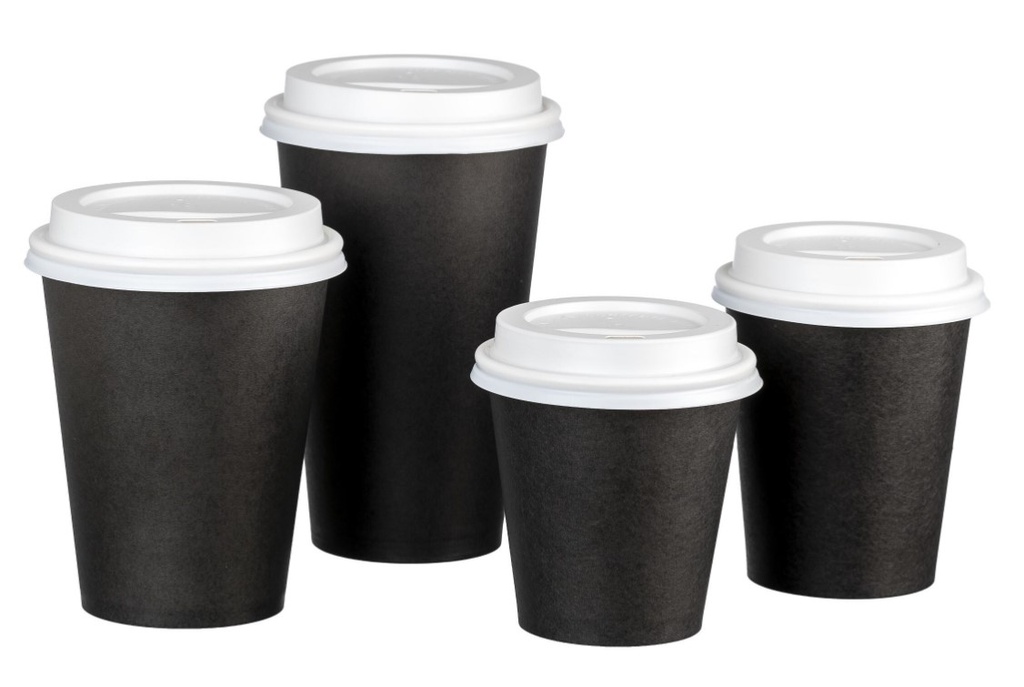 Single Wall PE Paper Cups - Black, 6oz, 230ml 50 Cups *80mm Diameter