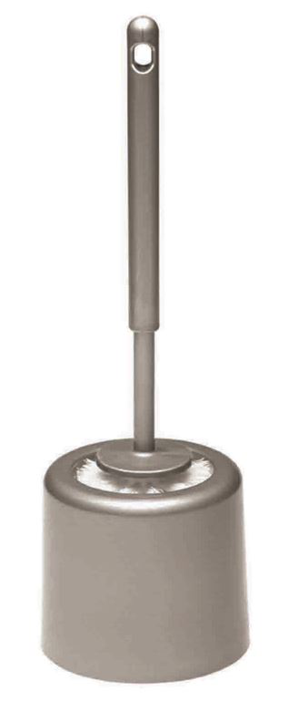 Round Toilet Tidy Brush Set - Silver