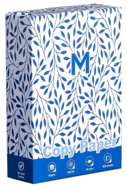 Office Copy Paper A5 - White, 80gsm, 500 Sheets 