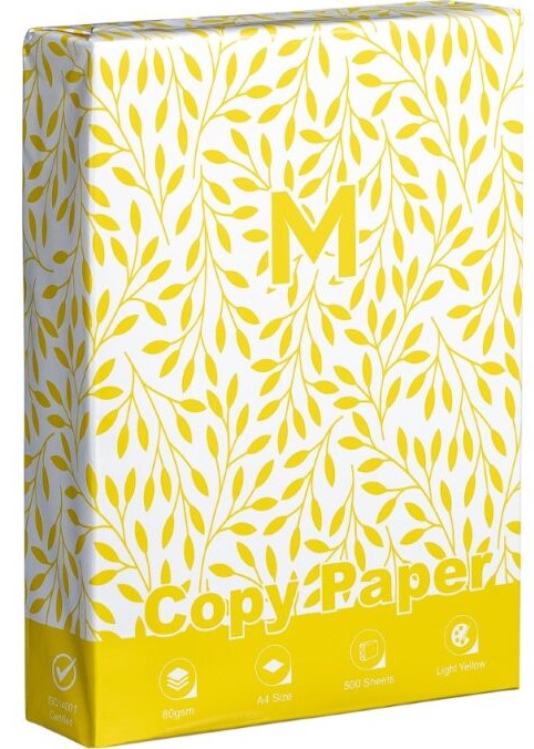 Office Copy Paper A4 - Yellow, 80gsm, 500 Sheets   