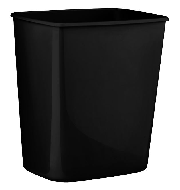 Plastic Rectangle Bin 8L - Black, 8L Capacity                