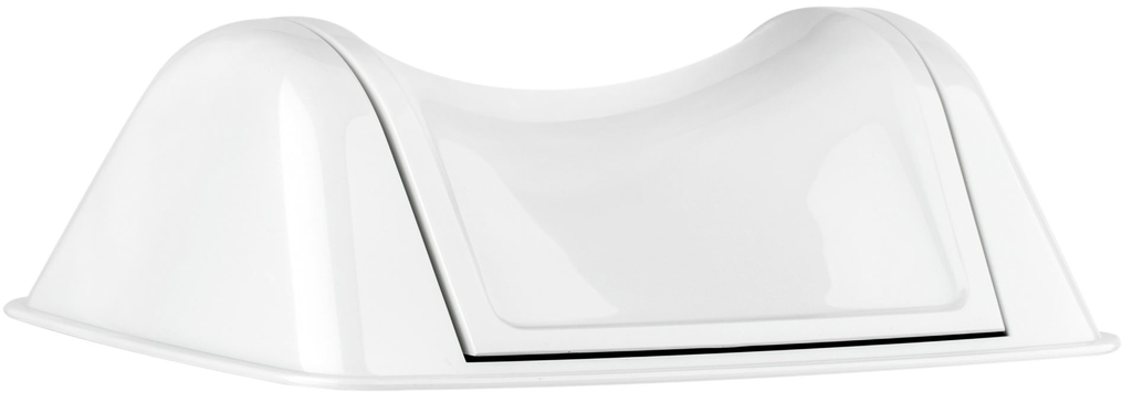 Plastic Rectangle Bin 8L Swing Lid - White, Weighted Swing Design  