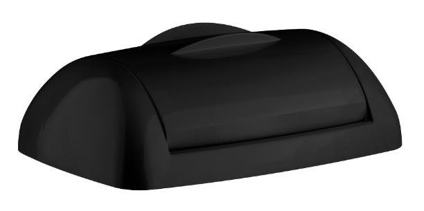 Plastic Rectangle Bin 8L Sanitary Lid - Black, Sanitary Design