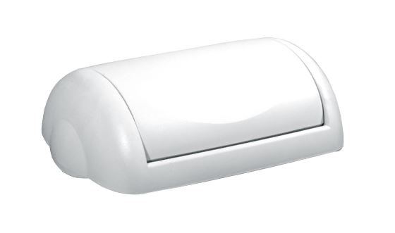 Wall Mount Bin 23L Swing Lid - White, Weighted Swing Design 