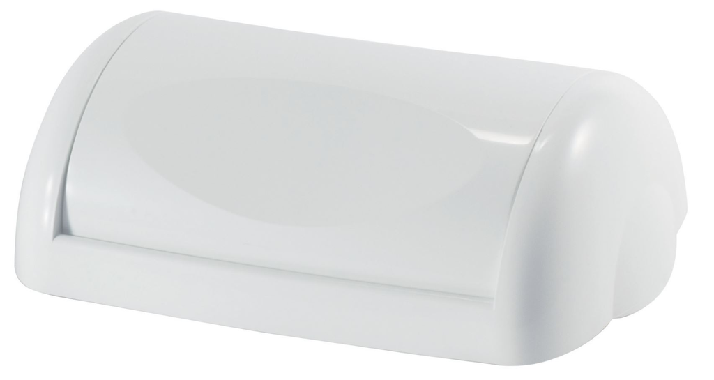 Wall Mount Bin 42L Swing Lid - White, Weighted Swing Design 