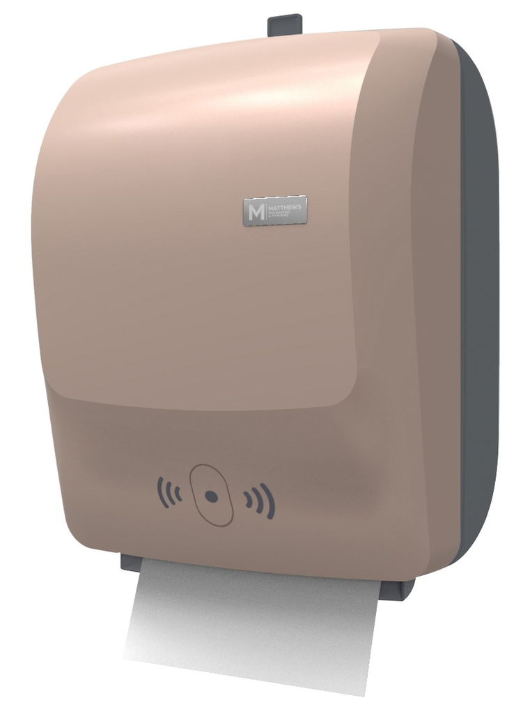Matthews Automatic Cut Roll Feed Dispenser - Gold, 1 Roll Capacity (1)