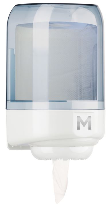 Matthews Mini Centre Feed Dispenser - Transparent, 1 Roll Capacity (1)