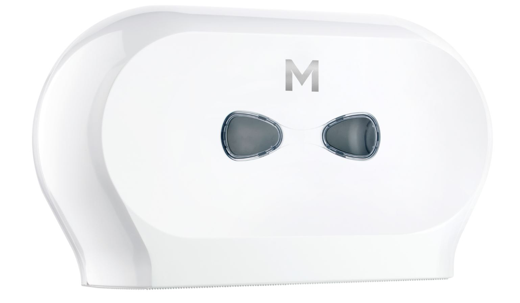 Matthews Double Mini Jumbo Roll Dispenser - White, 2 Roll Capacity (1)