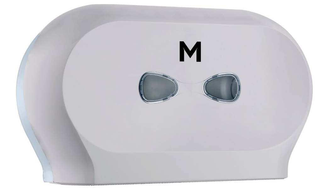 Matthews Double Mini Jumbo Roll Dispenser - Silver, 2 Roll Capacity (1)