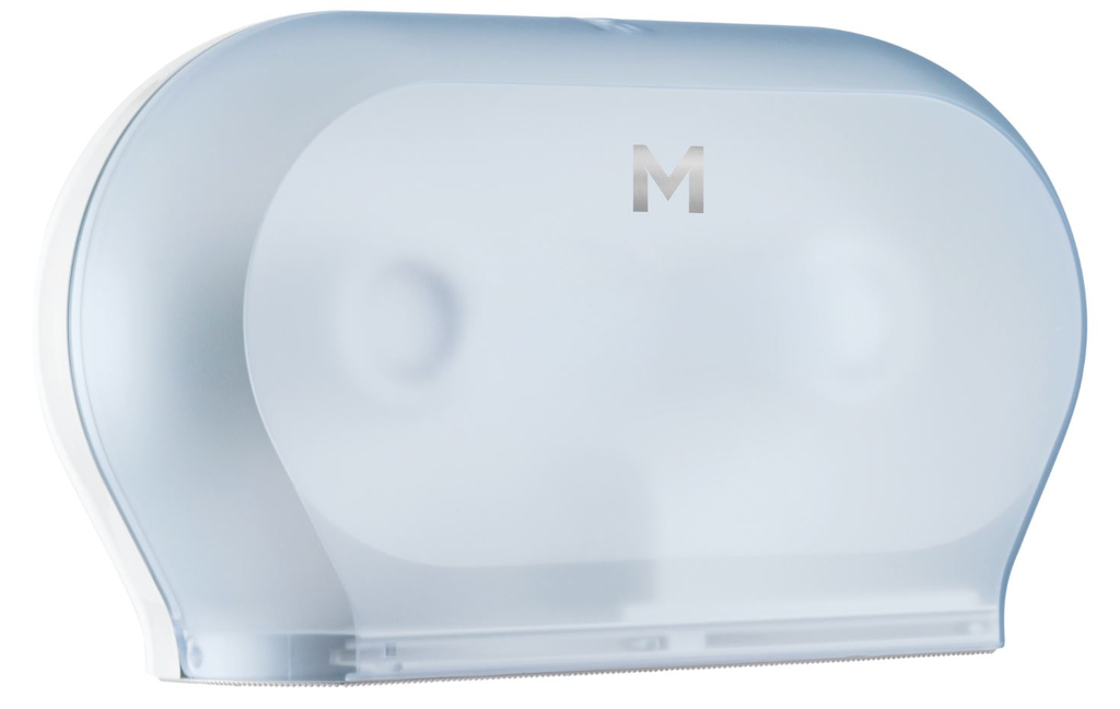Matthews Double Mini Jumbo Roll Dispenser - Transparent, 2 Roll Capacity (1)