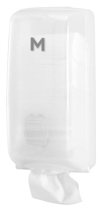 Matthews Eco Interleave Tissue Dispenser - White, 700 Sheet Capacity (1)
