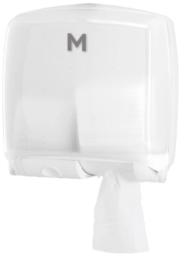 Matthews Eco Interleave Tissue Dispenser - White, 1400 Sheet Capacity (1)