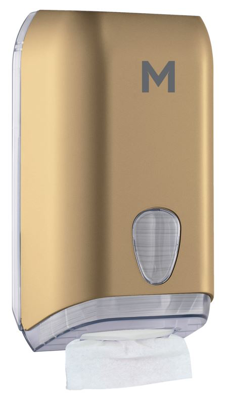 Matthews Interleave Toilet Tissue Dispenser - Gold, 700 Sheet Capacity (1)