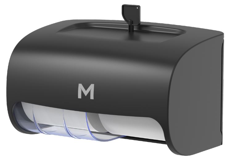 Matthews Horizontal Toilet Roll Dispenser - Black, 2 Roll Capacity (1)