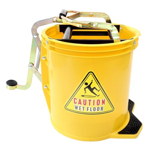 Metal Wringer Bucket - Yellow, 16L Capacity
