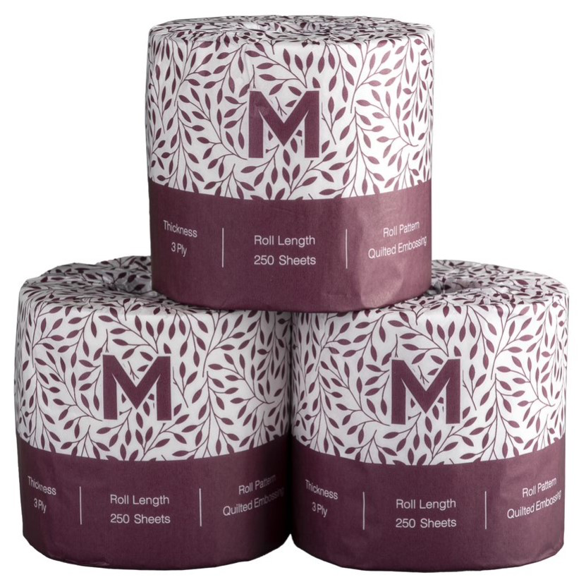 Matthews Luxury Wrapped Toilet Tissue - White, 3 Ply, 250 Sheets (48)