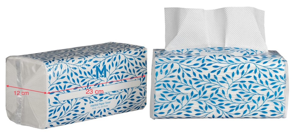 Matthews Interfold Paper Towel - White, 230mm x 230mm, 1 Ply (3000) *Dispenser Pack