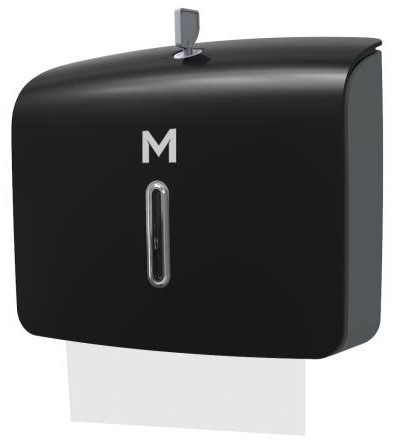 Matthews Mini Slimfold Towel Dispenser - Black, 300 Sheet Capacity (1)