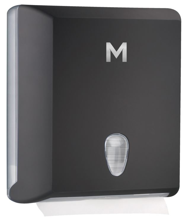 Matthews Regular Slimfold Dispenser - Black, 450 Sheet Capacity (1) 