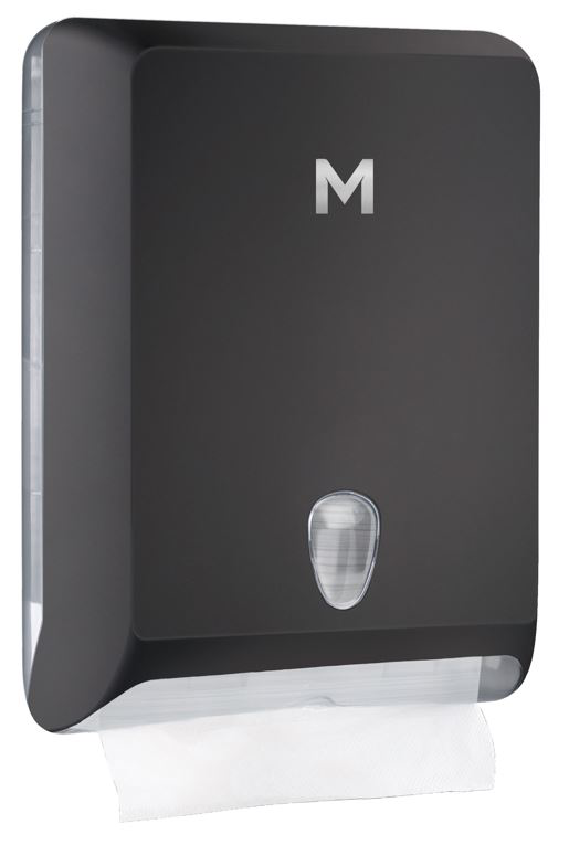 Matthews Interfold Towel Dispenser - Black, 700 Sheet Capacity (1)