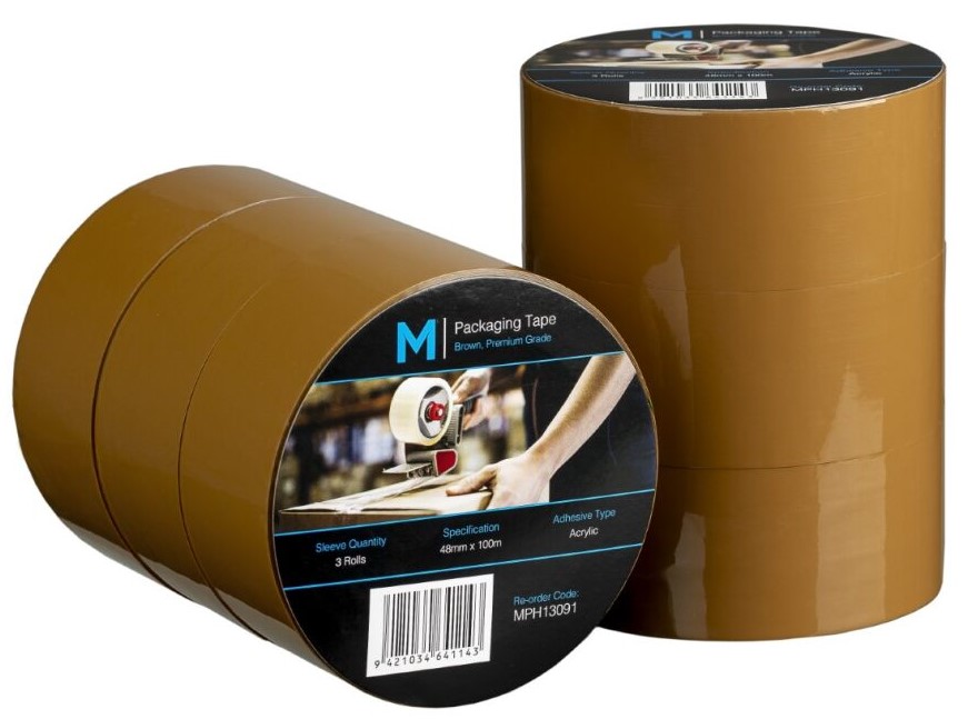 Premium Acrylic Packaging Tape - Brown, 48mm x 100m x 55mu