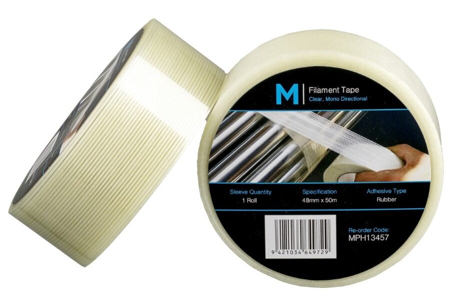 Mono Directional Filament Tape - Clear, 48mm x 50m x 140mu