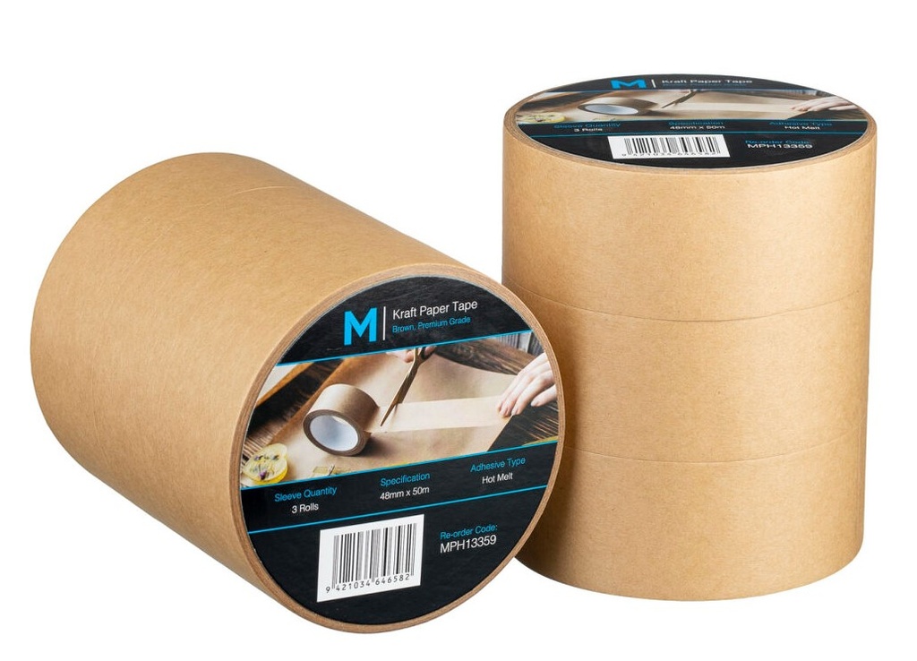 Kraft Paper Packaging Tape - Tan, 48mm x 50m x 125mu