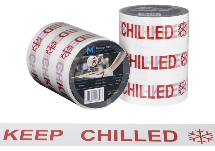 Message Tape Keep Chilled - White/Red, 48mm x 100m x 50mu