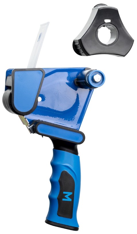 Pistol Grip Magnet Dual Tape Dispenser - Blue/Black, 76mm + 25mm Core / 48mm Wide