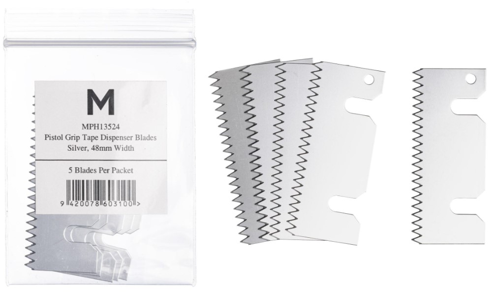 Pistol Grip Dispenser Replacement Blade - Silver, 48mm Size 5 Blades/Pack