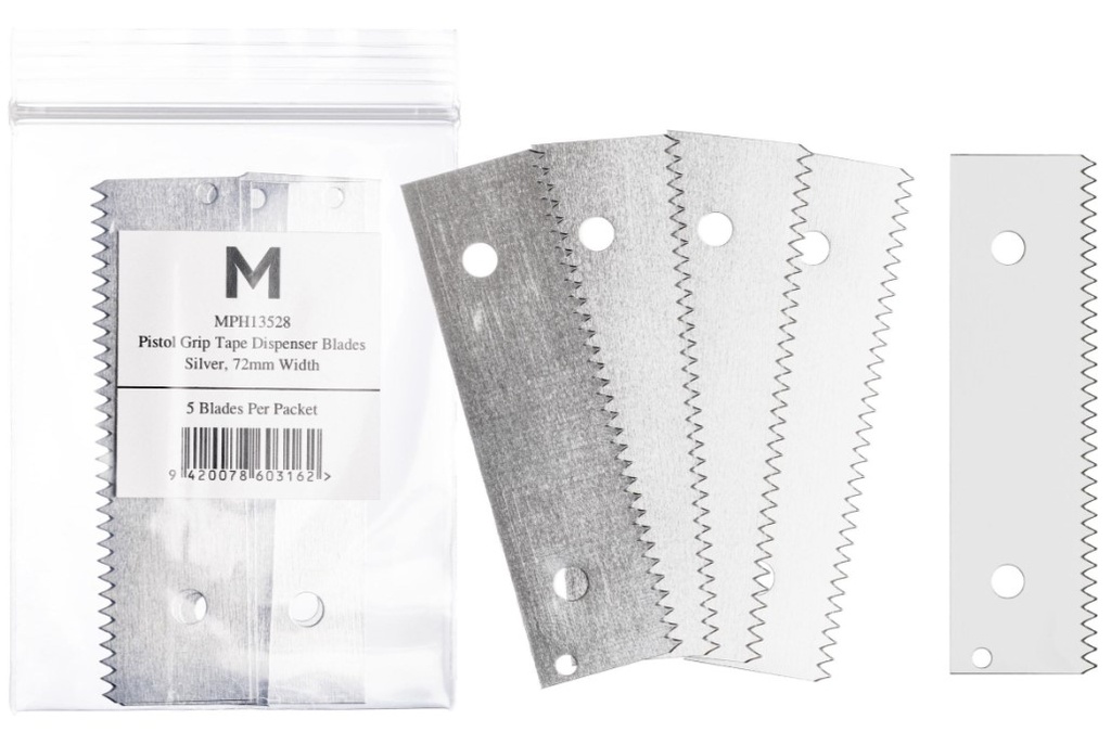 Pistol Grip Dispenser Replacement Blade - Silver, 72mm Size 5 Blades/Pack