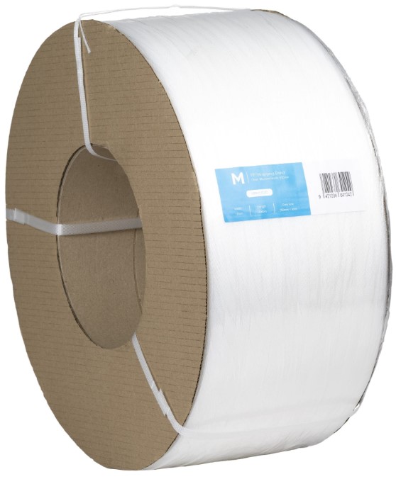 PP Machine Strapping Band - White, 5mm x 7000m x 0.65mm, 55kgf