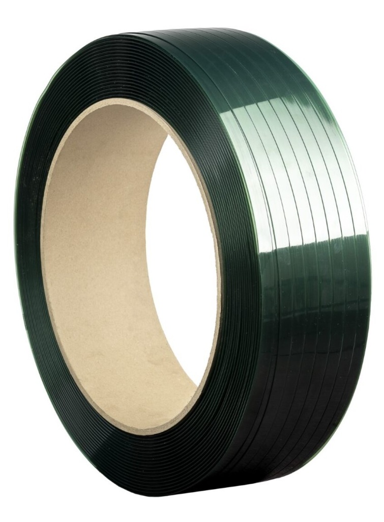 PET Strapping Band Smooth - Green, 16mm x 1150m x 1.0mm, 700kgf