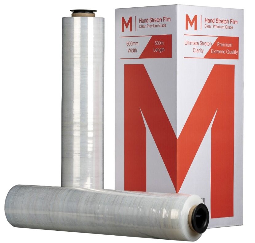 Cast Hand Stretch Film - Clear, 500mm x 500m x 12mu