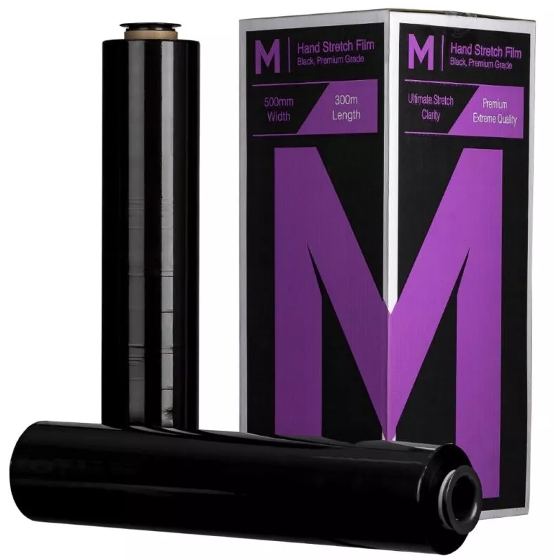 Cast Hand Stretch Film - Black, 500mm x 300m x 20mu