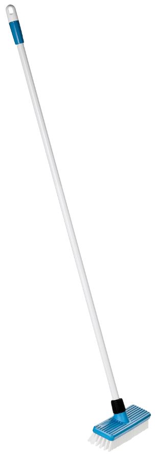 Deck Scrubbing Broom - Blue, 250mm x 22mm x 1200mm, Stiff Bristles