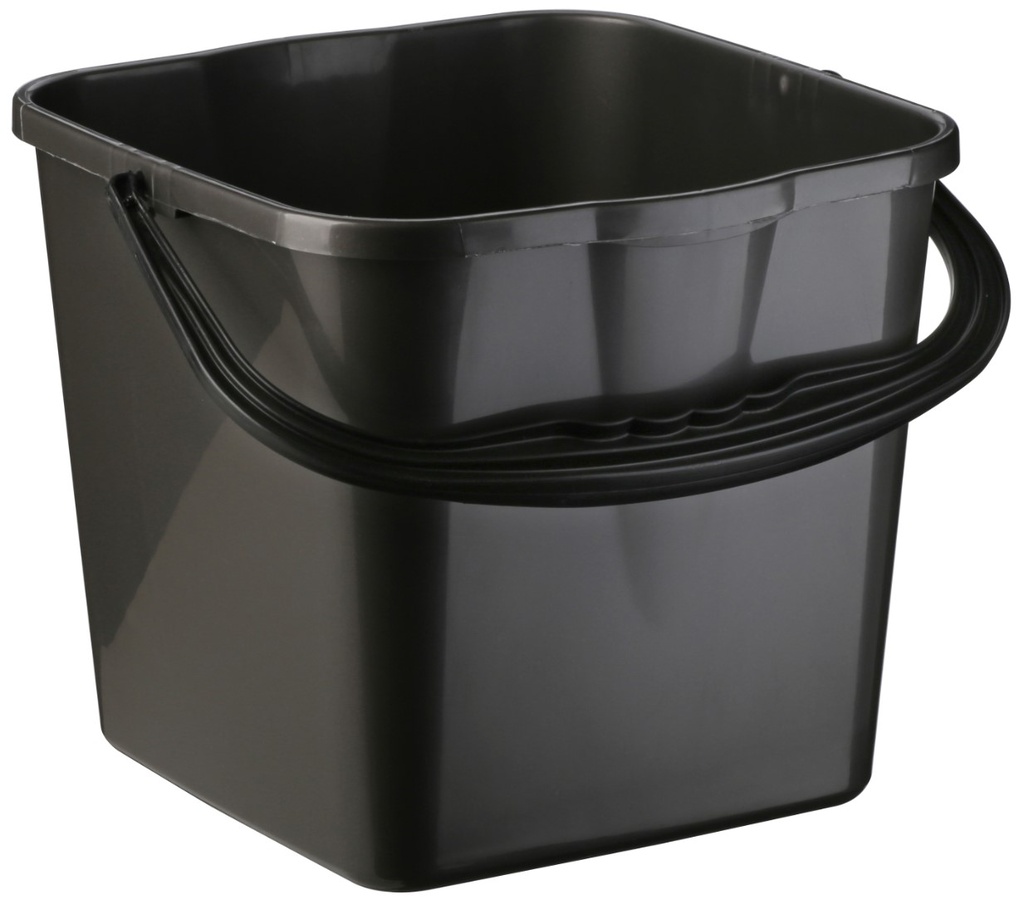Square Bucket - Black, 12L Capacity