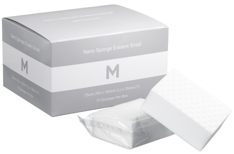 Nano Sponge Erasers Small - White, 75mm x 100mm x 35mm
