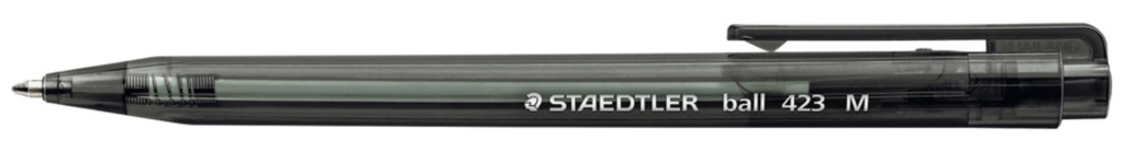 Staedtler Retractable Ball Point Pen - Black, Medium 0.45mm Tip 10 Pens