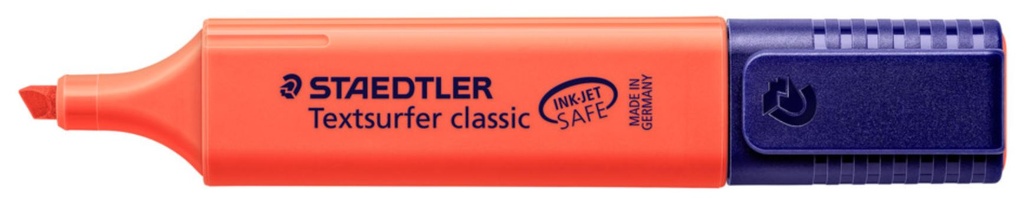 Staedtler Classic Highlighter - Red, Chisel Tip 10 Markers