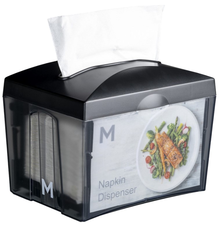 Tabletop Napkin Dispenser - Black, 500 Sheet Capacity (1) *Suits MPH38495