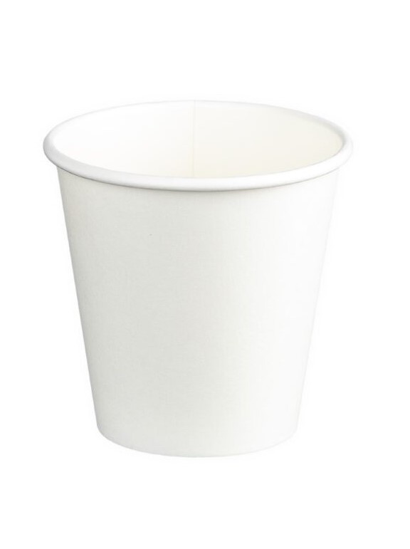 Single Wall PE Paper Cups - White, 4oz, 120ml 50 Cups *62mm Diameter