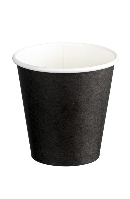 Single Wall PE Paper Cups - Black, 6oz, 230ml 50 Cups *80mm Diameter