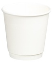 Double Wall PE Paper Cups - White, 6oz, 230ml 25 Cups *80mm Diameter