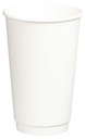 Double Wall PE Paper Cups - White, 16oz, 510ml 25 Cups *90mm Diameter