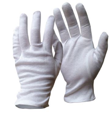 Cotton Interlock Glove - White, M, 7 Gauge 12 Pair/Pack 