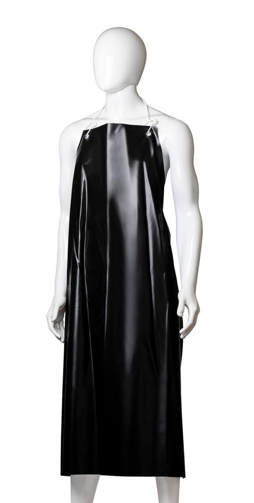 Reusable PVC Apron with Hooks - Black, 900mm x 1200mm, 300mu